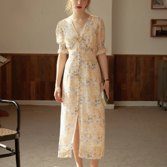 Simple Retro Kora Floral Print Dress - Picture 5 of 5